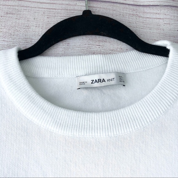 Zara Knit White Pullover Sweater Sweatshirt - Picture 2 of 4